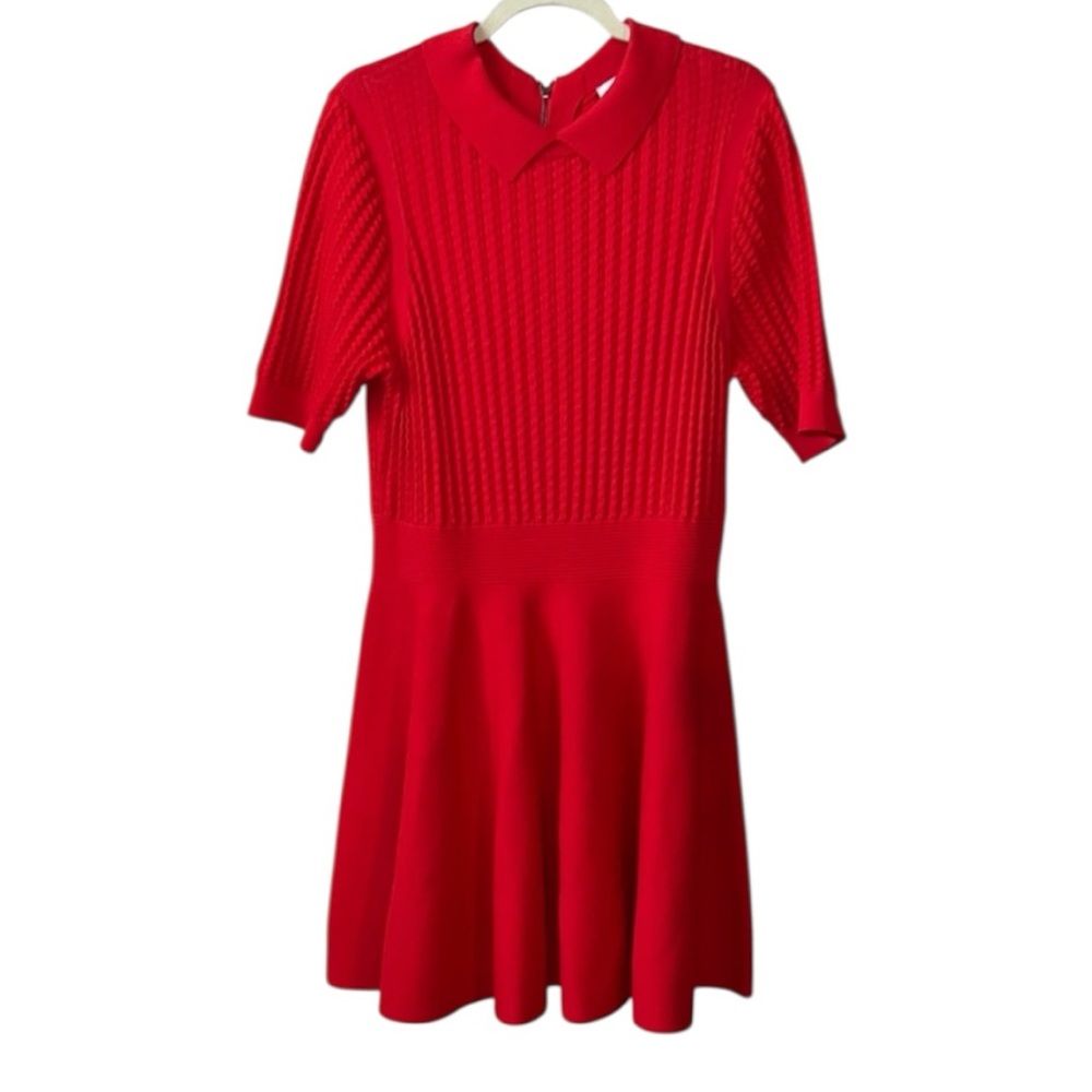 Ted Baker Mia Knit Ribbed Skater Dress In Red Size 5/12 - Picture 6 of 16